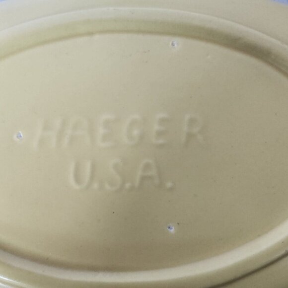 Vintage Haeger USA Pottery Yellow Ceramic Serving Dish Console Bowl MCM - Picture 5 of 8